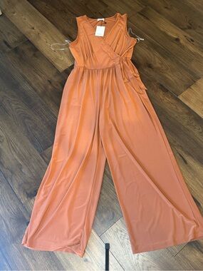 HP Sleeveless Wrap Jumpsuit in Terracotta Orange